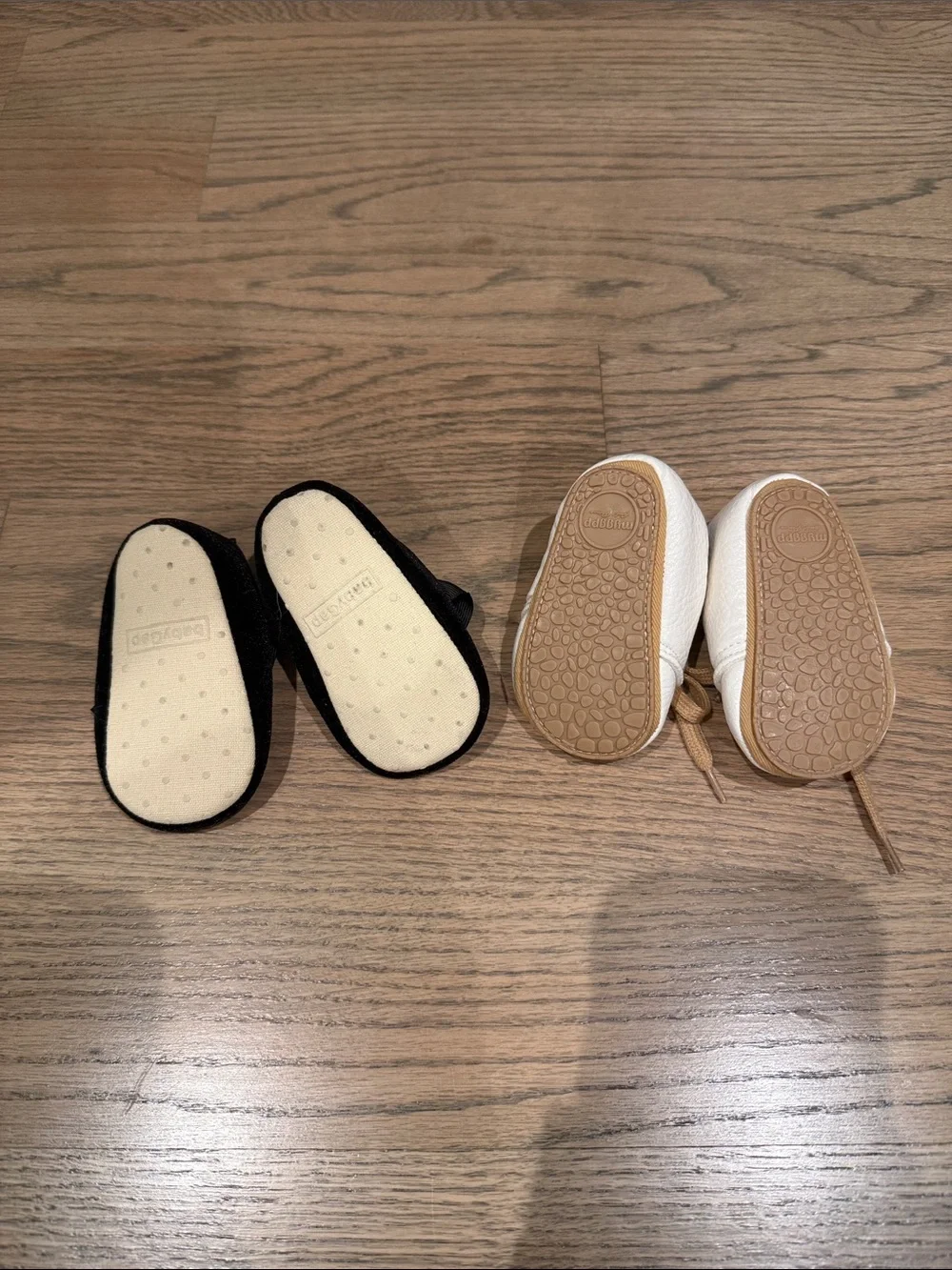 Baby GAP Black Velvet Bow Mary Janes & White Lace-Up Moccasins - 2 Pair Set